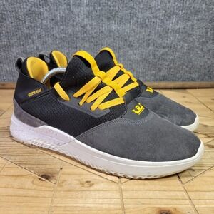 Supra‎ Titanium Men's 10 Gunmetal Gray Black Gold Athletic Suede Modern Sneakers
